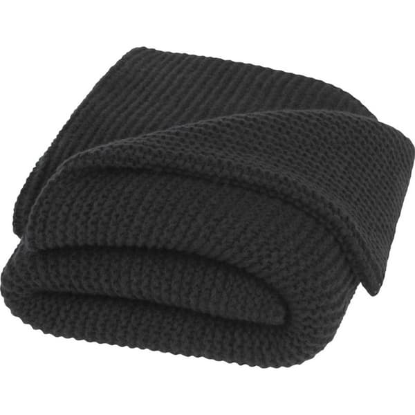 Seasons Suzy Polyester Stickad Filt 120cm x 150cm Solid Svart Solid Black 120cm x 150cm