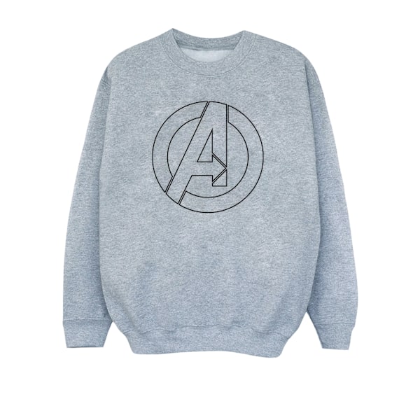 Marvel Boys Avengers Assemble A Logo Outline Sweatshirt 12-13 år Sports Grey 12-13 Years