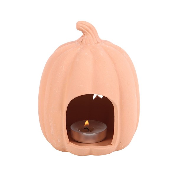 Something Different Terrakotta Pumpa Halloween Tealight Hållare Orange One Size
