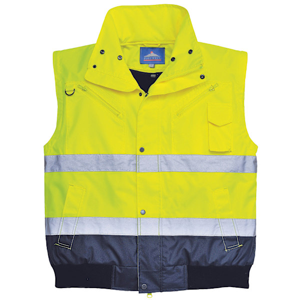 Portwest Herr 3 i 1 Hi-Vis Bomberjacka (C465) / Arbetskläder XL Yellow/Navy XL