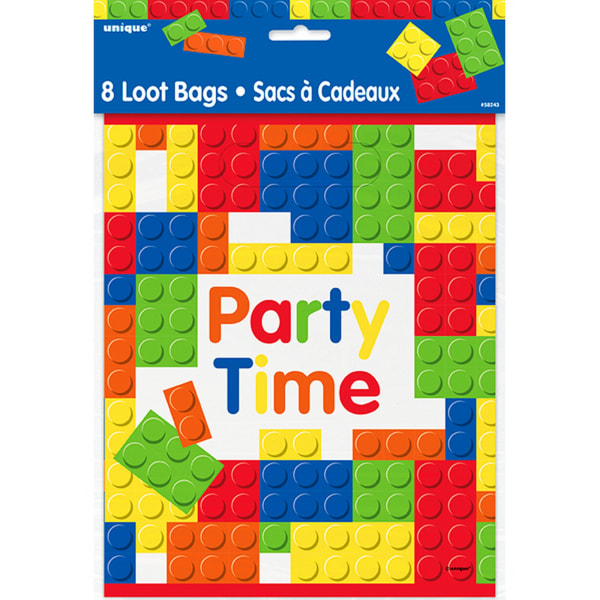 Unika festbyggklossar Födelsedag Lootbags (paket med 8) En Multicoloured One Size