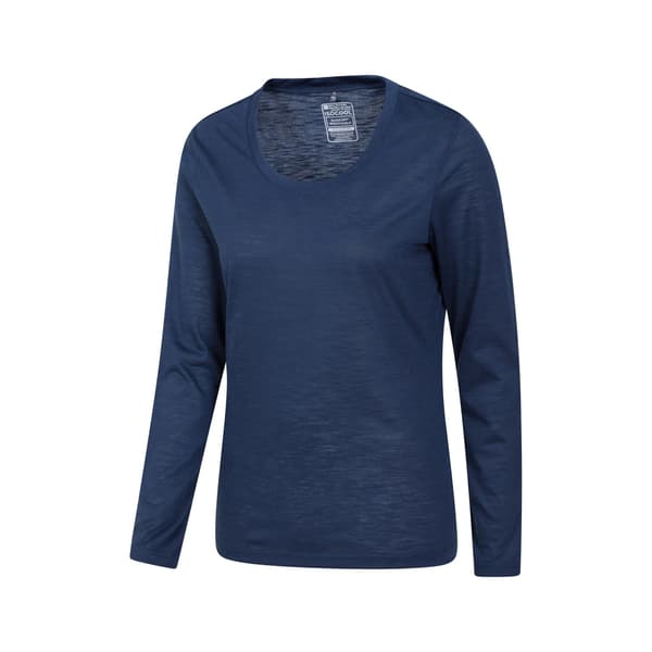 Mountain Warehouse Dam/Dam Agra Slub Långärmad Topp 10 Navy 10 UK