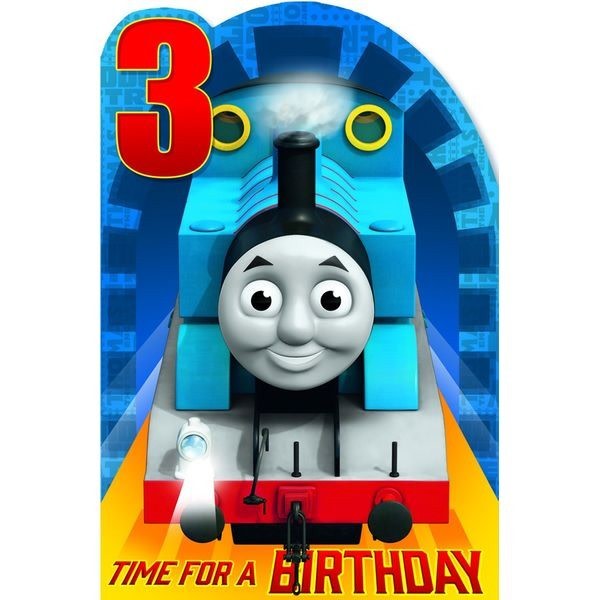 Thomas & Friends 3:e födelsedagskort En one size blå/gul Blue/Yellow/Red One Size