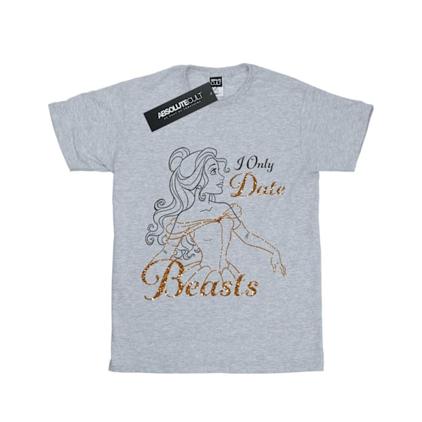 Disney Princess Girls Belle I Only Date Beasts Bomull T-shirt 1 Sports Grey 12-13 Years