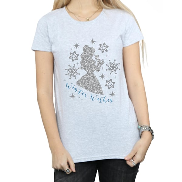 Disney Princess Dam/Damer Belle Vinter Silhouette Bomull T-shirt L Sports Grey Sports Grey L