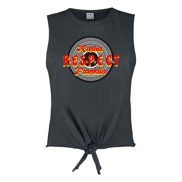 Amplified Womens/Ladies Respect Aretha Franklin T-Shirt XS Char Charcoal XS