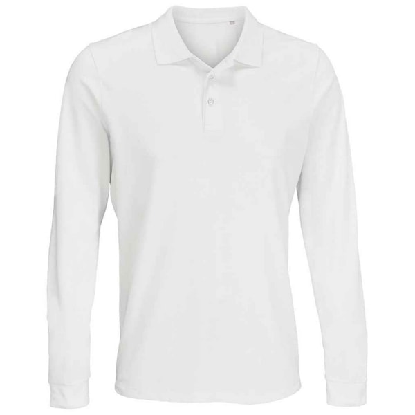 SOLS Unisex Adult Prime Pique Långärmad Polotröja 5XL Vit White 5XL