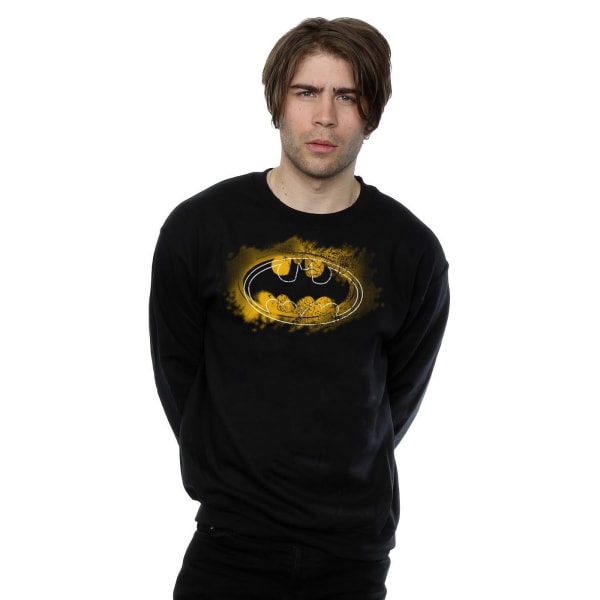 DC Comics Herr Batman Spray Logo Sweatshirt 3XL Svart Black 3XL