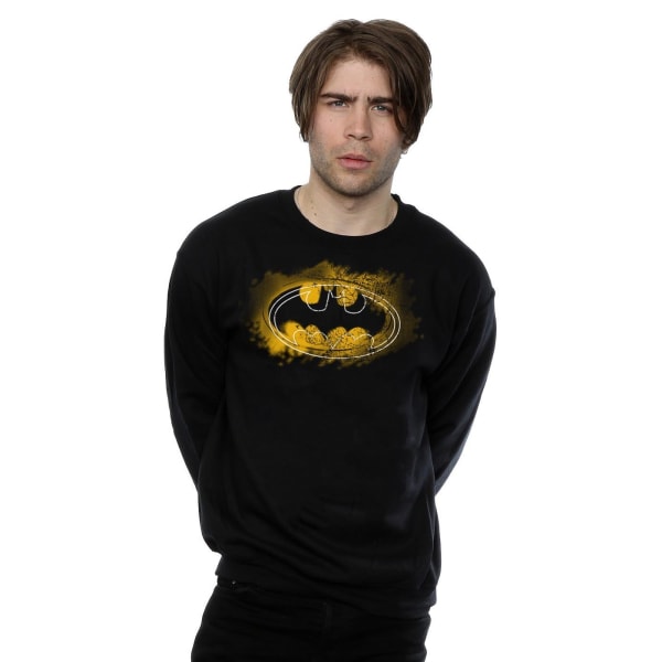 DC Comics Herr Batman Spray Logo Sweatshirt M Svart Black M