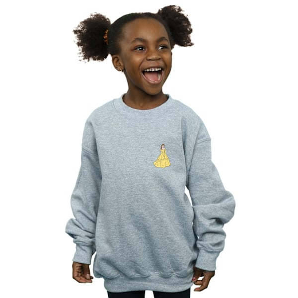 Disney Princess Girls Belle Brösttröja Sweatshirt 5-6 År Sports G Sports Grey 5-6 Years