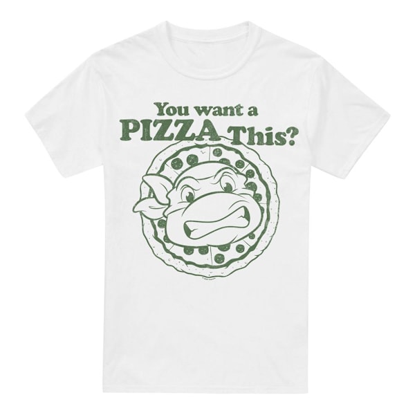 Teenage Mutant Ninja Turtles Herr You Want A Pizza Me T-Shirt M White M
