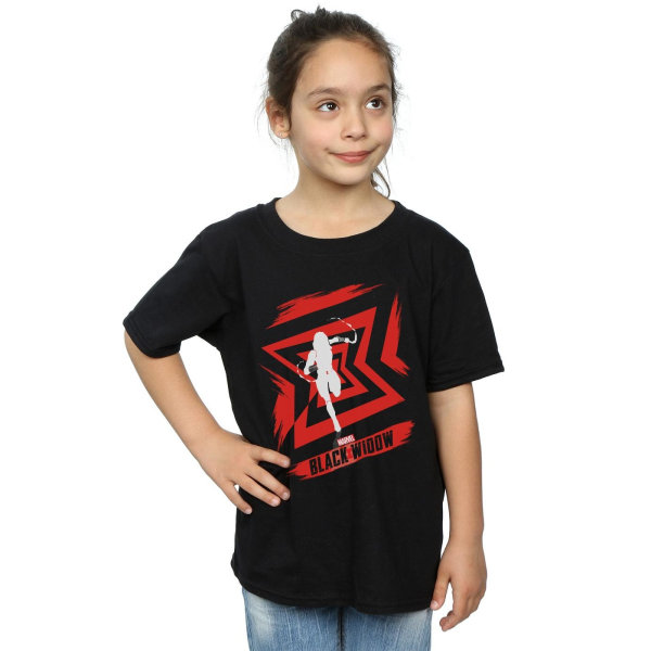 Marvel Girls Black Widow Movie Icon Run Bomull T-shirt 12-13 år Black 12-13 Years