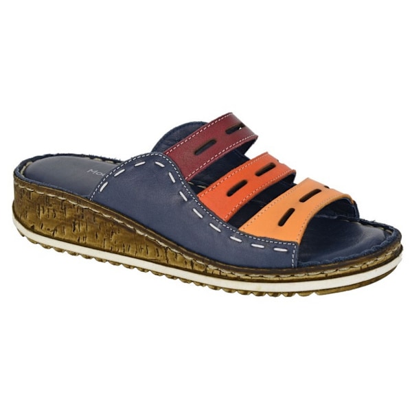 Mod Comfys Dam/Dam Läder Mules 4 UK Blå/Flerfärgad Blue/Multicoloured 4 UK