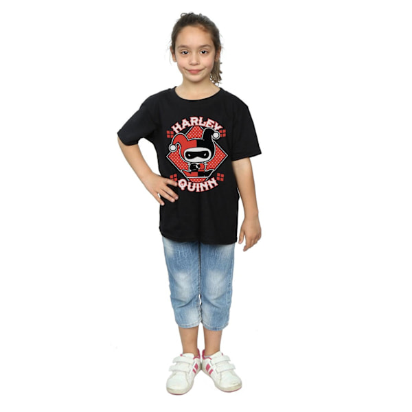 Harley Quinn Girls Chibi Bomull T-shirt 5-6 år Svart Black 5-6 Years
