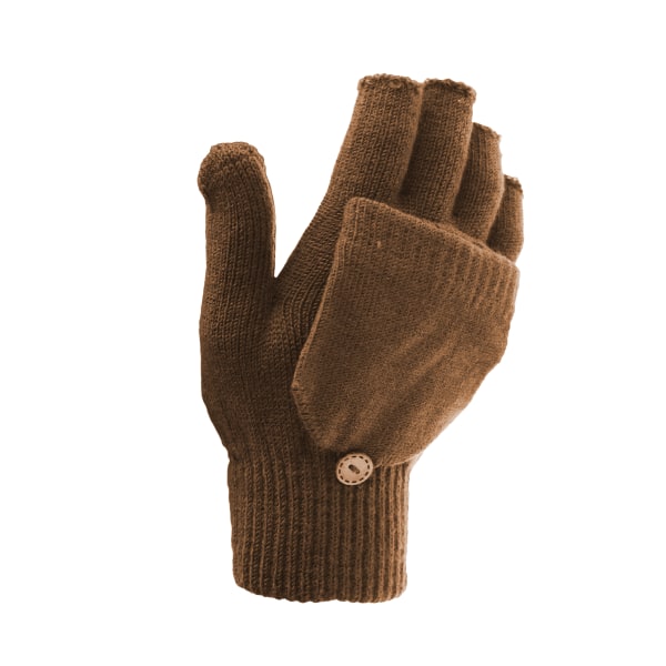 FLOSO Dam/Dam Vinterklädda Fingerless Magic Gloves One S Brown One Size