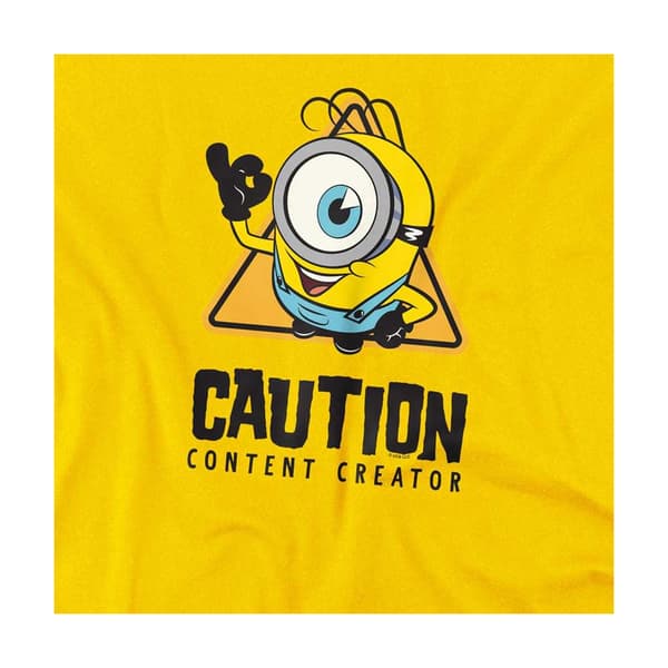 Minions Barn/Kids Caution Content Creator James T-shirt 9- Yellow 9-11 Years