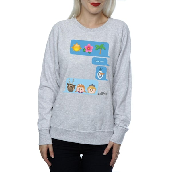 Disney Dam/Kvinnor Frozen I Love Heat Sweatshirt XXL Heather Heather Grey XXL