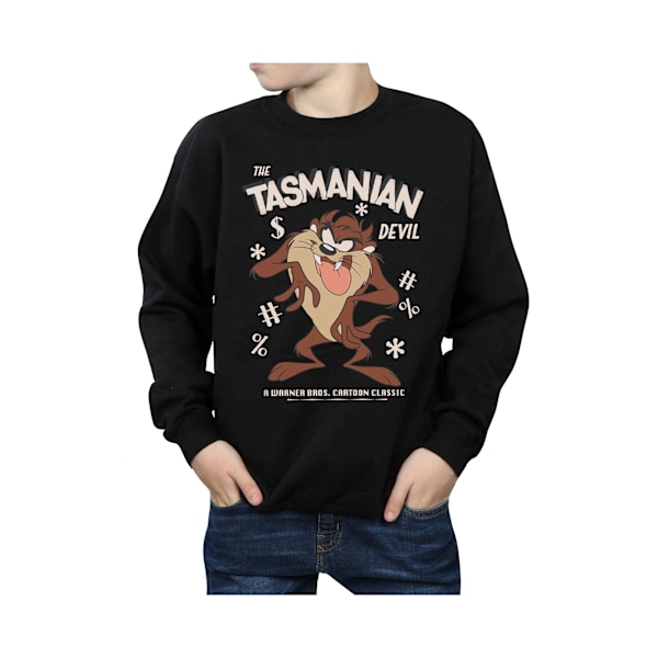 Looney Tunes Pojkar Tasmanian Devil Vintage Sweatshirt 7-8 År Black 7-8 Years