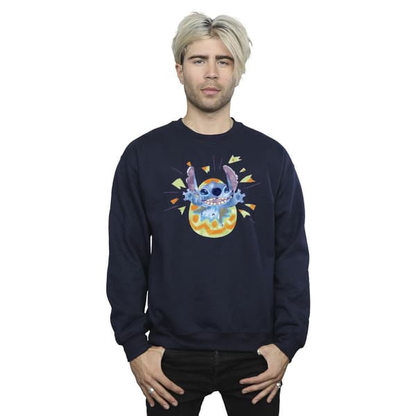 Disney Herr Lilo & Stitch Cracking Egg Sweatshirt XL Marinblå Navy Blue XL