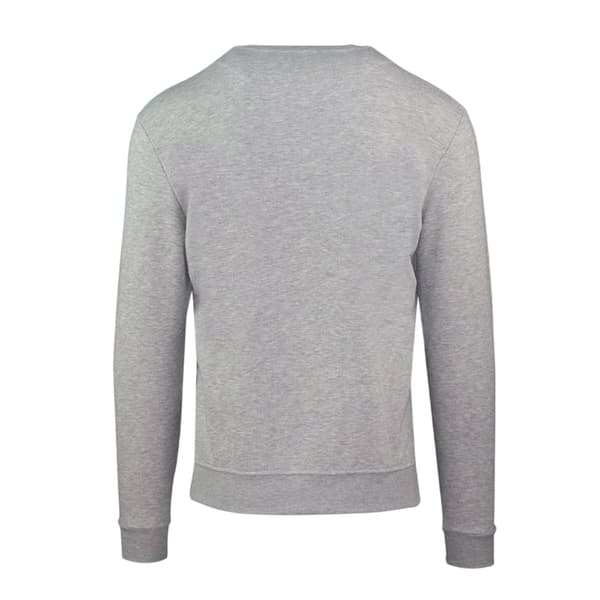 Aquascutum Herrtröja med broderad logotyp, rund hals, lång ärm Grey S