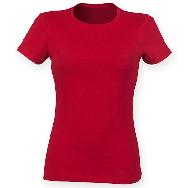 Skinni Fit Dam/Kvinnor Feel Good Stretch Kortärmad T-shirt Heather Red M