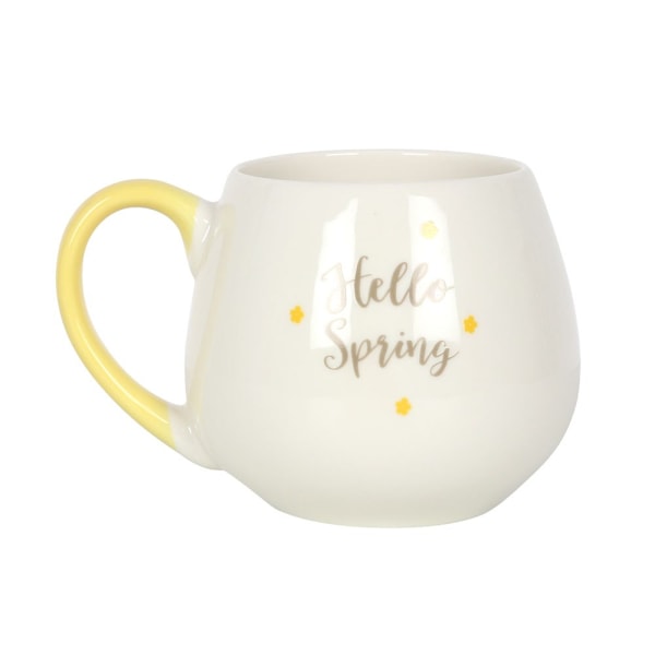 Something Different Hello Spring Rund Keramisk Mugg En Storlek Vit White/Yellow One Size