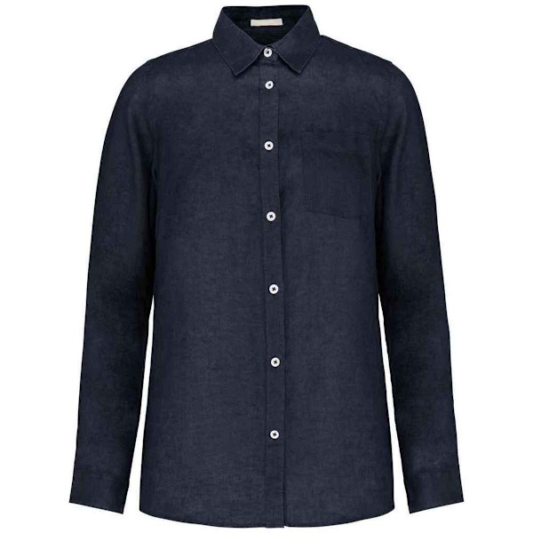 Spasso Linneskjorta för män, långärmad, XL, Marinblå Navy XL