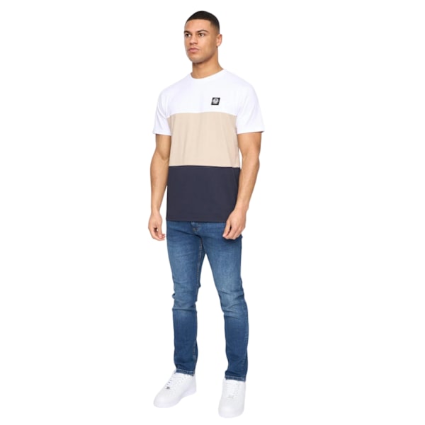 Henleys Herr Henpanel Färgblock Bomulls T-shirt XXL Vit White XXL