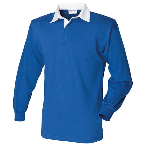 Front Row Långärmad Klassisk Rugby Polotröja L Royal Blue/Whi Royal Blue/White L