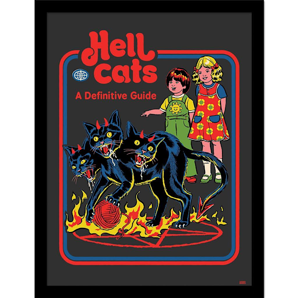 Steven Rhodes Hell Cats inramad affisch 40cm x 30cm Flerfärgad Multicoloured 40cm x 30cm