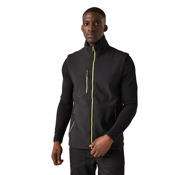 Regatta Professional Herr Softshell 2 Lager Kroppsvärmare M Svart Black/Lime Green M