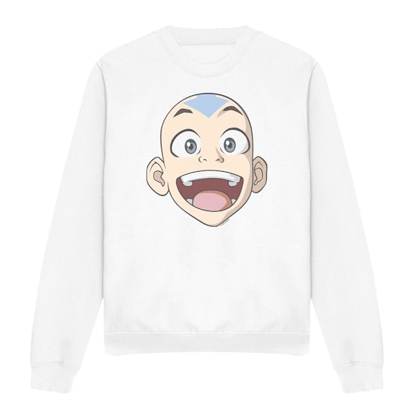 Avatar: The Last Airbender Unisex Vuxen Aang Stor Ansikte Sweatshirt White XL