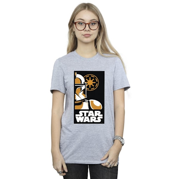 Star Wars Dam/Damer Stormtrooper Art Poster Bomull Pojkvän Sports Grey 3XL