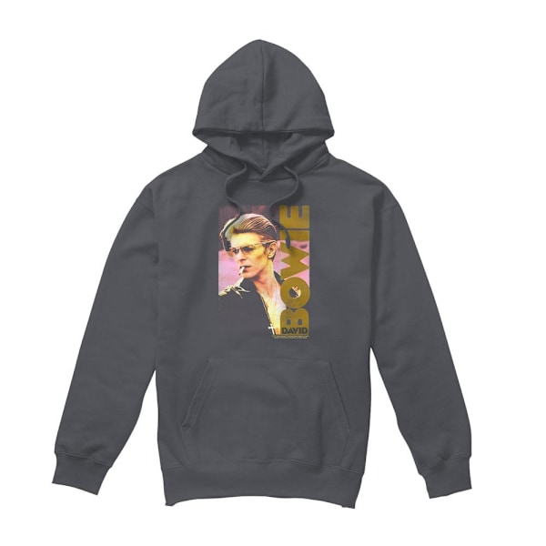 David Bowie Smokin Hoodie för män M Gråmelerad Charcoal M