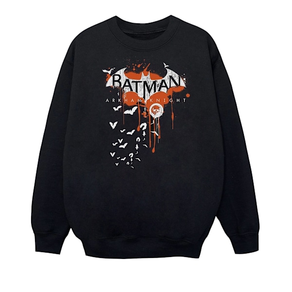 DC Comics Boys Batman Arkham Knight Halloween Logo Art Sweatshirt Black 9-11 Years