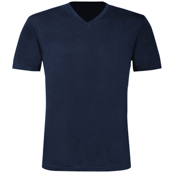 B&C Herr Exact V-halsad kortärmad T-shirt S Marinblå Navy Blue S