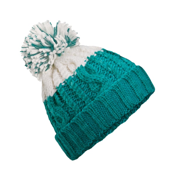 Beechfield Unisex Vuxen Apres Mössa med Uppvikt Kant One Size Emerald/S Emerald/Soft White One Size