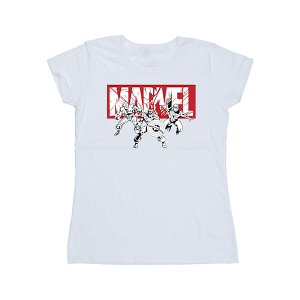 Marvel Comics Hjältegrupp Bomull T-shirt XXL Vit Dam/Kvinna White XXL