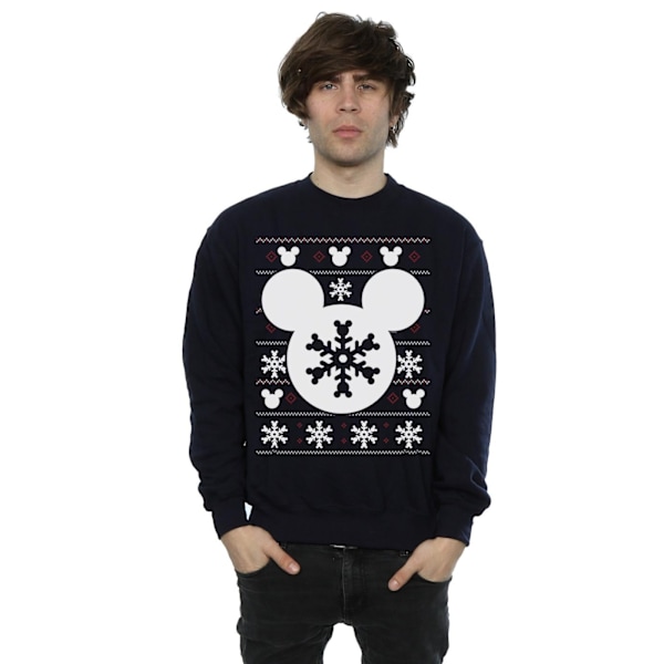 Disney Herr Mickey Mouse Jul Silhouette Sweatshirt L Deep Deep Navy L