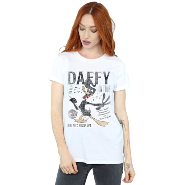 Looney Tunes Dam/Damer Daffy Duck Concert Bomull Boyfriend White XXL