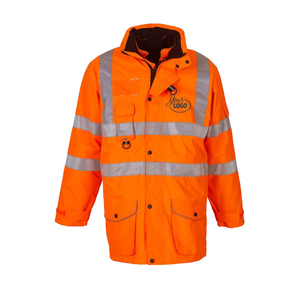 Yoko Hi Vis Multi-Function Andningsbar & Vattentät 7-i-1 Jacka Hi Vis Orange 2XL