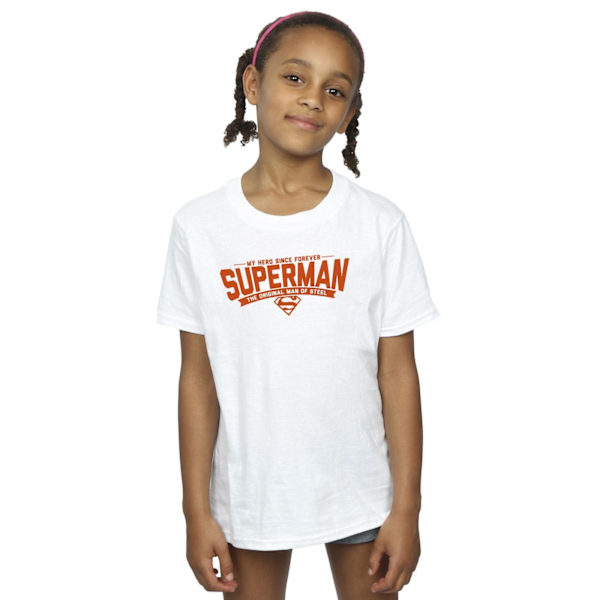 DC Comics Girls Superman Hero Dad Bomull T-shirt 12-13 år Vit White 12-13 Years