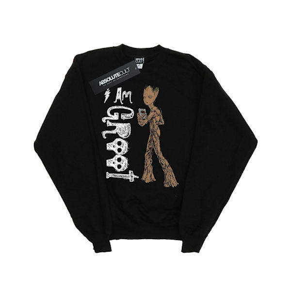 Avengers Infinity War Girls I Am Teenage Groot Sweatshirt 12-13 Black 12-13 Years