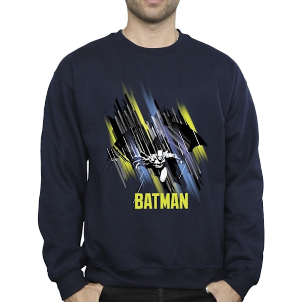 DC Comics Herr Batman Flying Batman Sweatshirt XXL Marinblå Navy Blue XXL