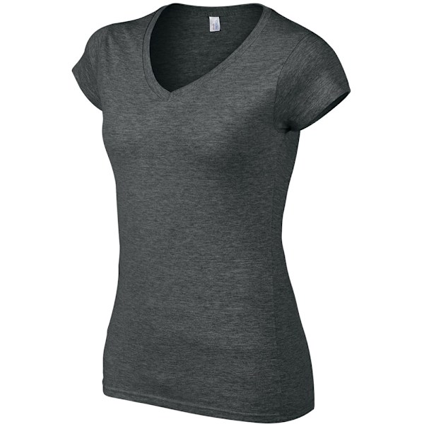 Gildan Ladies Soft Style Short Sleeve V-Neck T-Shirt 2XL Dark H Dark Heather 2XL