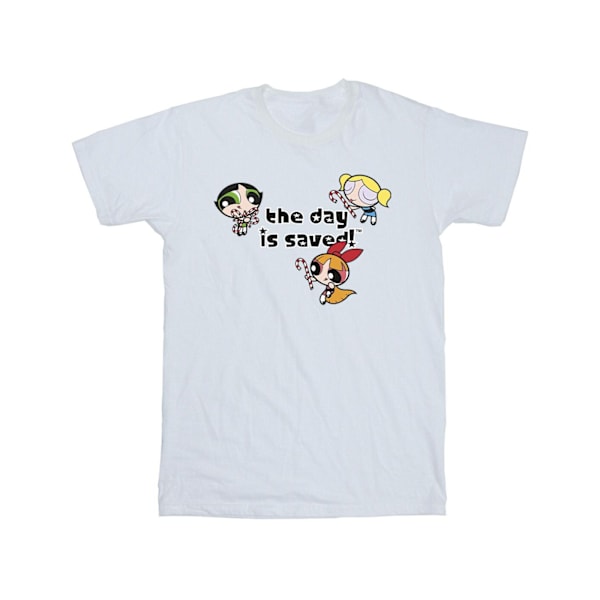 Powerpuff Girls T-shirt för män och flickor, The Day Is Saved, 4XL, vit White 4XL