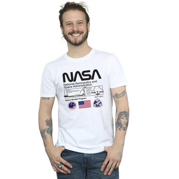 NASA Mens Space Admin T-Shirt 4XL Vit White 4XL