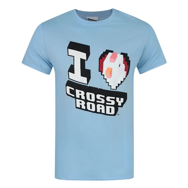 Crossy Road Mens Official I Love Crossy Road T-Shirt Large Ljusblå Light Blue Large
