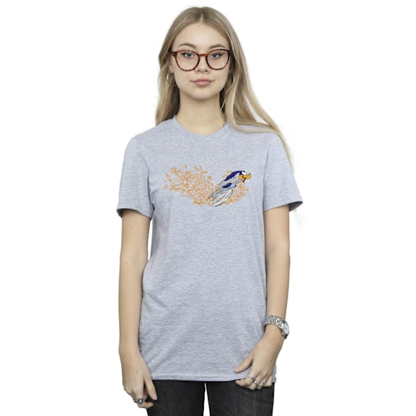Looney Tunes Dam/Damer ACME Doodles Road Runner Bomull Boyfriend T-Shirt Sports Grey L
