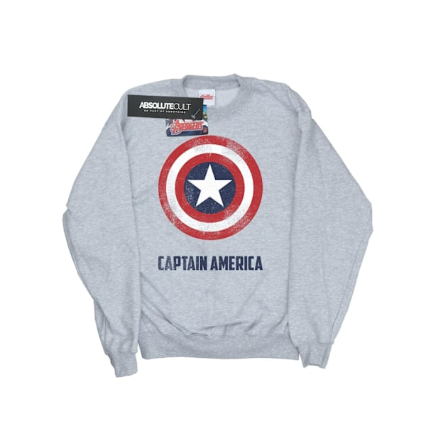 Marvel Dam/Kvinnor Captain America Shield Text Sweatshirt L H Heather Grey L